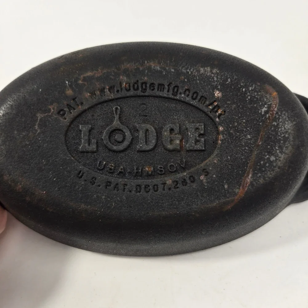 Lodge Cast Iron Oval Mini Server 9oz Black HMSO USA Made Individual Dish
